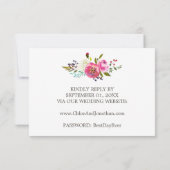 Eenvoudige Aquarel Boeket Website RSVP Kaart (Achterkant)