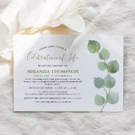 Eenvoudige Aquarel Eucalyptus Viering van het Leve Kaart