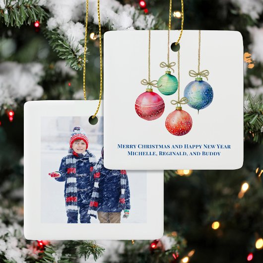 Eenvoudige aquarel foto kerst ornamenten