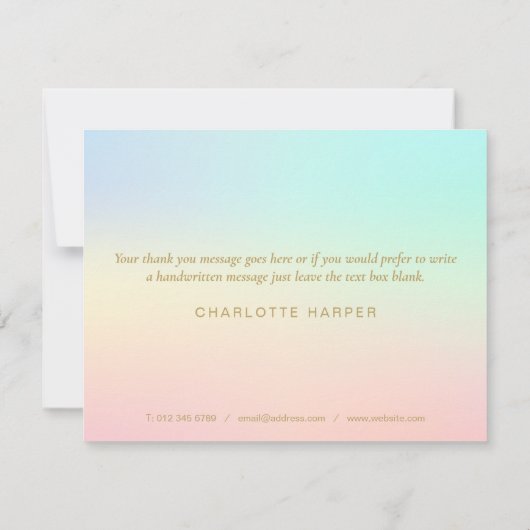 Eenvoudige Aquarel Mix Business Bedankkaart (Achterkant)