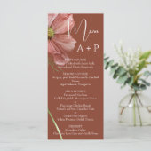 Eenvoudige Aquarel Terracotta Bloemige Bruiloft Menu (Staand voorkant)