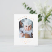 Eenvoudige Arch Elegant Baby shower Foto Briefkaart (Staand voorkant)