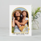 Eenvoudige Arch-foto Folie Feestdagenkaart (Staand Voorkant)