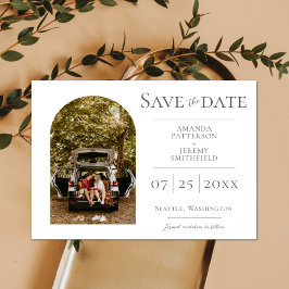 Eenvoudige Arch-foto | White Save the Date