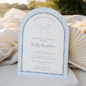 Eenvoudige Arch Iets Blauw Bow Trouwdouche Kaart