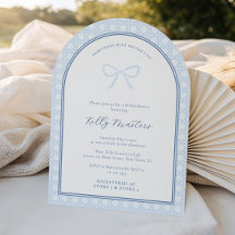 Eenvoudige Arch Iets Blauw Bow Trouwdouche