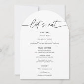 Eenvoudige Arch Let's Eat Wedding Menu Kaart (Voorkant)