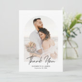 Eenvoudige Arch Lijst foto bruiloft dank u kaart (Staand voorkant)