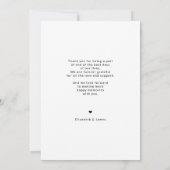 Eenvoudige Arch Lijst foto bruiloft dank u kaart (Achterkant)