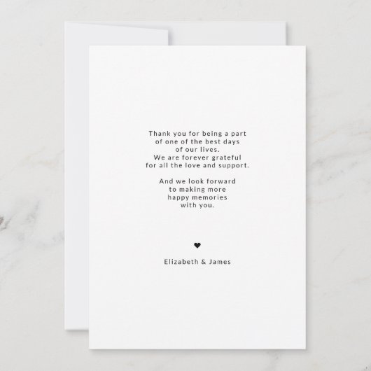 Eenvoudige Arch Lijst foto bruiloft dank u kaart (Achterkant)