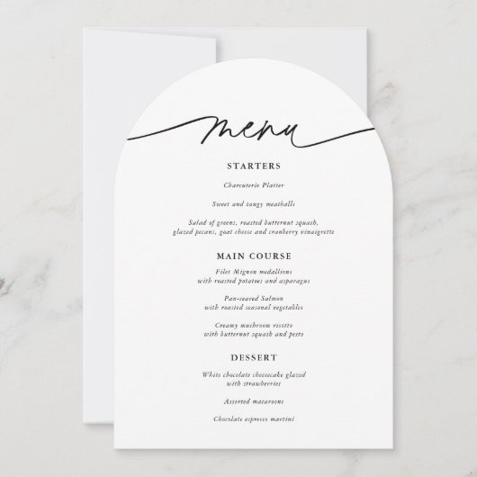 Eenvoudige Arch Wedding Menu Kaart (Voorkant)