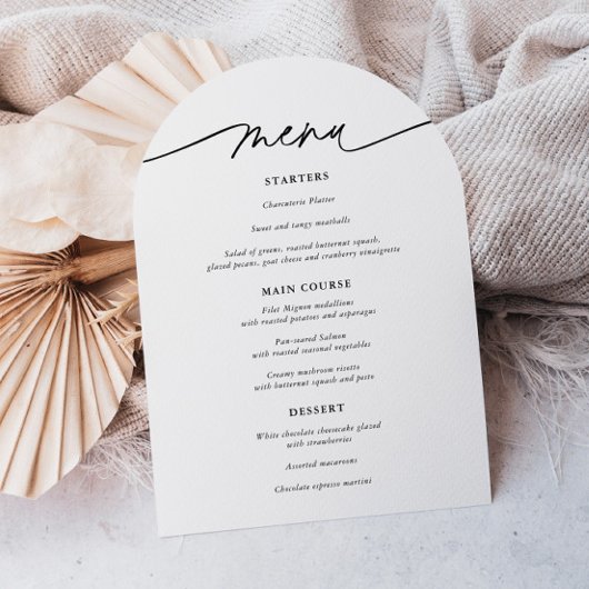 Eenvoudige Arch Wedding Menu Kaart