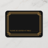 Eenvoudige Art Deco Black Trouwplaatskaarten Plaatskaartje (Achterkant)