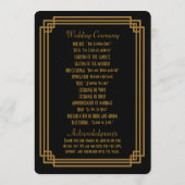 Eenvoudige Art Deco Black Trouwprogramma's Programmakaart (Achterkant)