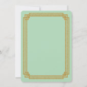 Eenvoudige Art Deco Mint bruiloft uitnodigingen (Achterkant)