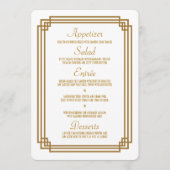 Eenvoudige Art Deco Wit Bruiloft Menu (Voorkant)