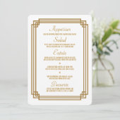Eenvoudige Art Deco Wit Bruiloft Menu (Staand voorkant)