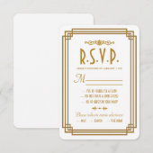Eenvoudige Art Deco Witte Bruiloft RSVP Respons Ka Kaartje (Voorkant / Achterkant)