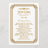 Eenvoudige Art Deco Witte Trouwprogramma's Programmakaart (Voorkant)