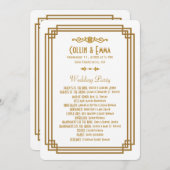 Eenvoudige Art Deco Witte Trouwprogramma's Programmakaart (Voorkant / Achterkant)