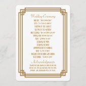 Eenvoudige Art Deco Witte Trouwprogramma's Programmakaart (Achterkant)