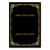 Eenvoudige Art Deco Zwart en Goud Place Card Kaart (Voorkant)