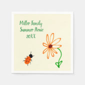 Eenvoudige Art Oranje ventilator en gezinsherenigi Servet (Voorkant)