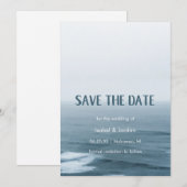 Eenvoudige Art Waves Beach Weddenschap Save the Da Date (Voorkant / Achterkant)