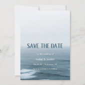 Eenvoudige Art Waves Beach Weddenschap Save the Da Save The Date (Voorkant)
