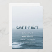 Eenvoudige Art Waves Beach Weddenschap Save the Da Save The Date (Voorkant / Achterkant)