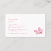 Eenvoudige Artistic Pink Waterverf Branch Visitekaartje (Achterkant)