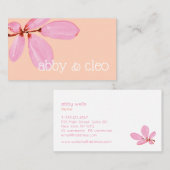 Eenvoudige Artistic Pink Waterverf Branch Visitekaartje (Voorkant / Achterkant)