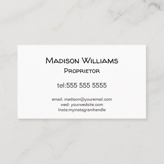 Eenvoudige  artistieke ijsvormer visitekaartje (Achterkant)