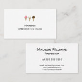 Eenvoudige  artistieke ijsvormer visitekaartje (Voorkant / Achterkant)