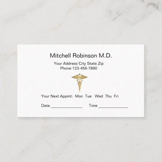 Eenvoudige artsenafsprakenkaart ontwerp afsprakenkaartje (Voorkant)