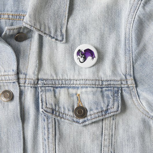 Eenvoudige Asexual Pride Dragon Ronde Button 3,2 Cm (In situ)