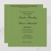 Eenvoudige Asparagus Green Wedding-uitnodigingen Kaart (Voorkant / Achterkant)