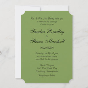 Eenvoudige Asparagus Green Wedding-uitnodigingen Kaart