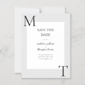 Eenvoudige Asymmetrische Initiaal Trouw Save The D Magnetische Uitnodiging (Voorkant)