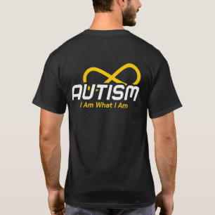 Eenvoudige Autism Gold Infinity Knoop voor Donkere T-shirt
