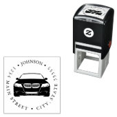 Eenvoudige Auto Cartoon Illustratie Retourlabel Zelfinktende Stempel (In situ)