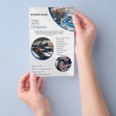 eenvoudige auto detailing schoonmaak service bedri flyer (Hand)