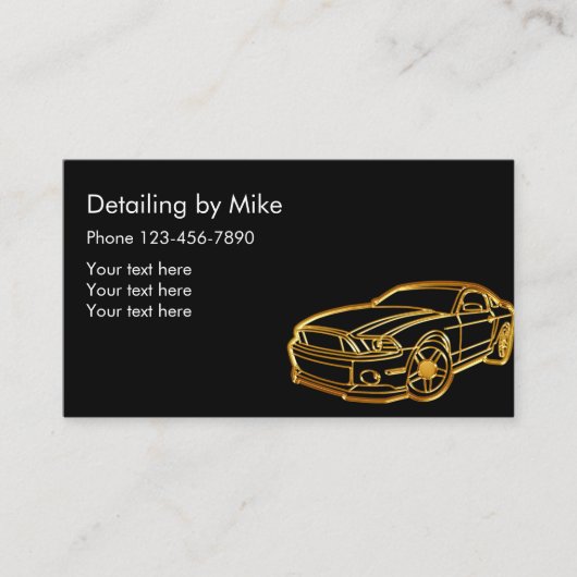 Eenvoudige Auto Detailing Visitekaartje (Voorkant)
