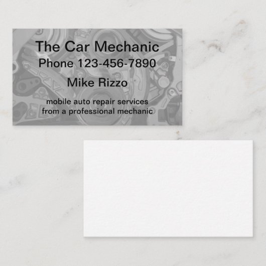 Eenvoudige automatische auto-mechanisme visitekaartje (Voorkant / Achterkant)