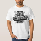 Eenvoudige autoschets t-shirt (Voorkant)
