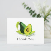 Eenvoudige avocado stilleven Dank u Bedankkaart (Staand voorkant)