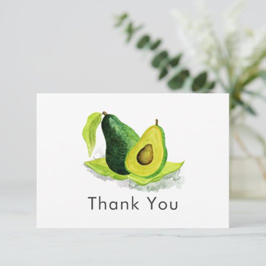 Eenvoudige avocado stilleven Dank u Bedankkaart (Staand voorkant)