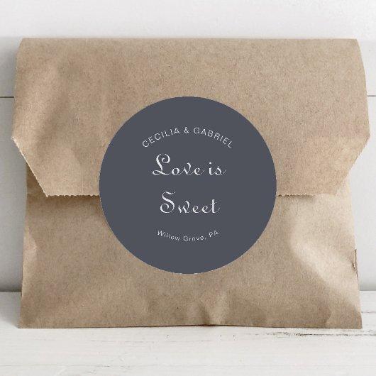 Eenvoudige avond Boho Wedding Love is sweet Ronde Sticker