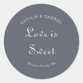 Eenvoudige avond Boho Wedding Love is sweet Ronde Sticker (Voorkant)