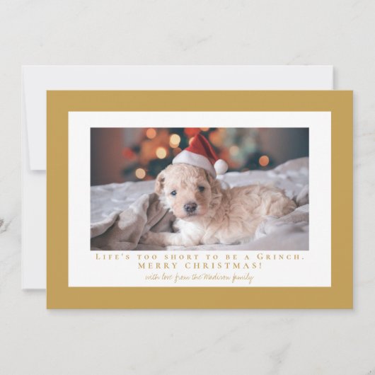 Eenvoudige Aztec Gold fotolijstje Feestdagenkaart (Voorkant)